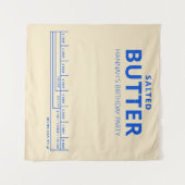 Tenture Thème de beurre de fête d'anniversaire drôle (Devant (Horizontal))