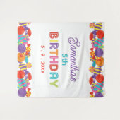 Tenture Thème de bonbons colorés Anniversaire (Devant (Horizontal))