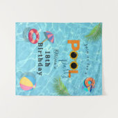 Tenture Thème de fête d'anniversaire Piscine (Devant (Horizontal))