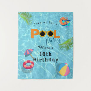 Tenture Thème de fête d'anniversaire Piscine
