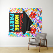 Tenture Thème de fête House Neon Retro Hip Hop (En situation (horizontale))