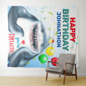 Tenture Thème de requin Fintastic Anniversaire de enfant P (En situation (horizontale))
