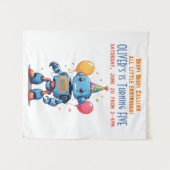 Tenture thème de robot avec ballons aquarelle (Devant (Horizontal))
