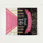 Tenture Thème de tapis rose personnalisé Sweet 16 fond (Devant (Horizontal))