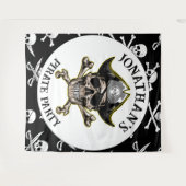 Tenture Thème pirate Parti Skull adulte.Bones fond (Devant (Horizontal))