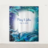 Tenture Thème Plage Dolphin Mariage Photo fond (Devant)