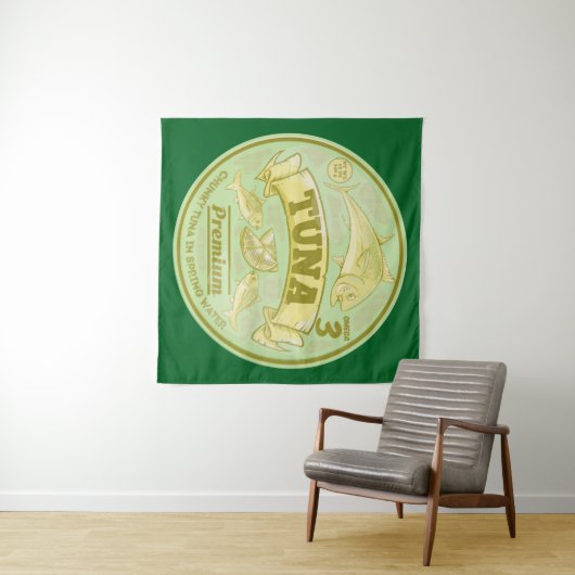 Tenture Thon peut pop art en étain poisson (En situation (horizontale))