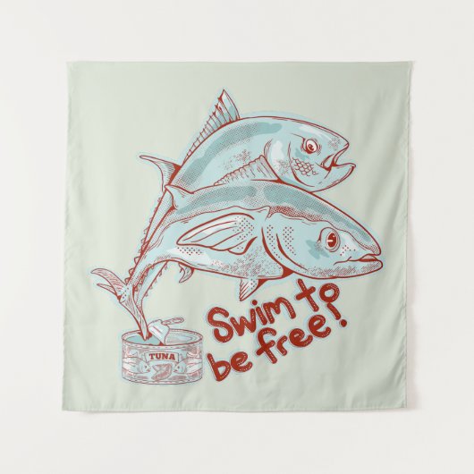 Tenture Thon Poisson assaisonnant une boîte (Devant)