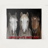 Tenture Three Horses Party Time Photo Backdrop  (Devant (Horizontal))