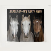 Tenture Three Horses Party Time Photo Backdrop  (Devant (Horizontal))