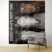 Tenture Three Horses Party Time Photo Backdrop  (En situation)
