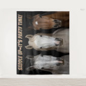 Tenture Three Horses Party Time Photo Backdrop  (Devant)