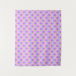 Tenture Tie Dye Tortue Tribal Moari Sun Pink