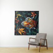 Tenture “Tiger of Mine” – Colourful Tiger Portrait (En situation (horizontale))