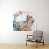 Tenture Tiger Portrait Animal Peinture Faune En Plein Air (En situation (horizontale))