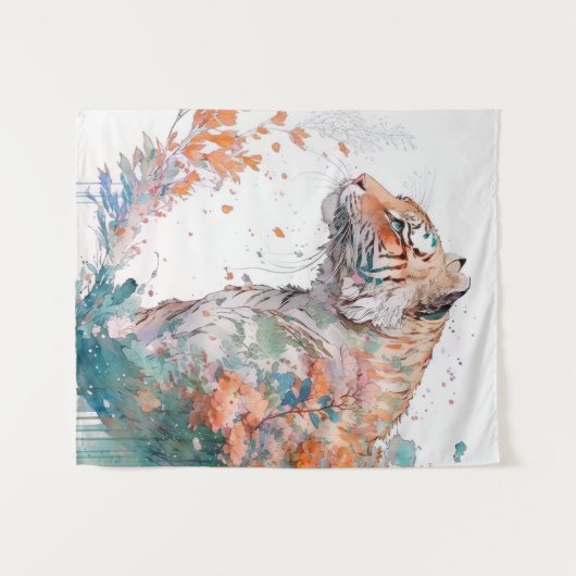 Tenture Tiger Portrait Animal Peinture Faune En Plein Air (Devant (Horizontal))
