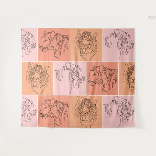 Tenture Tigre Abstrait (Devant (Horizontal))