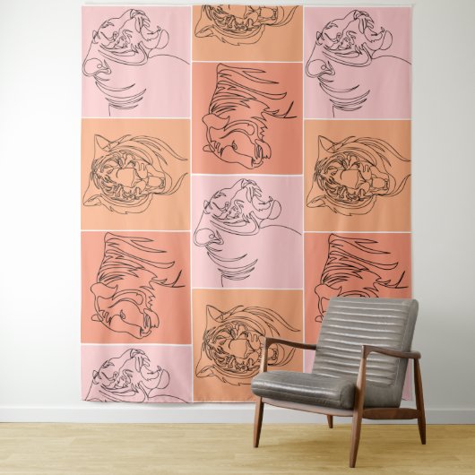Tenture Tigre Abstrait (En situation)