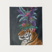 Tenture Tigre avec tête tropicale (Devant)
