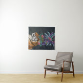 Tenture Tigre avec tête tropicale (En situation (horizontale))