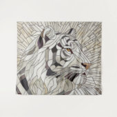 Tenture Tigre blanc - Art numérique en mosaïque de verre t (Devant (Horizontal))