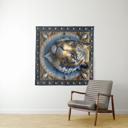 Tenture Tigre bleu (En situation (horizontale))