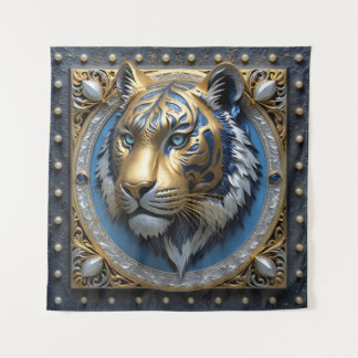 Tenture Tigre bleu