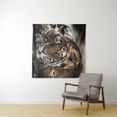 Tenture Tigre de Ranthambore : gros plan. (En situation (horizontale))