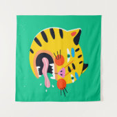 Tenture Tigre drôle Abstrait (Devant (Horizontal))