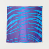 Tenture Tigre métallique rayures bleu pourpre (Devant (Horizontal))