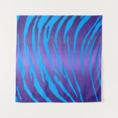 Tenture Tigre métallique rayures bleu pourpre (Devant)
