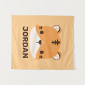 Tenture Tigre mignon avec nom personnalisé (Devant (Horizontal))