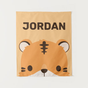 Tenture Tigre mignon avec nom personnalisé