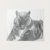Tenture Tigre noir et blanc (Devant (Horizontal))