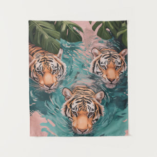 Tenture Tigres dans l'aventure aquatique