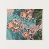 Tenture Tigres dans l'aventure aquatique (Devant (Horizontal))