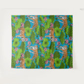 Tenture Tigres dans l'étang rose lotus (Devant (Horizontal))