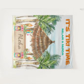 Tenture Tiki Luau | Tropical Beach Tiki Bar (Devant (Horizontal))