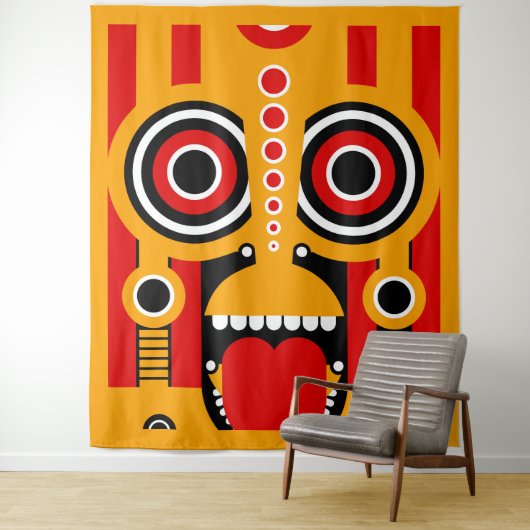 Tenture Tiki mask (En situation)
