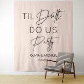 Tenture Til death do us party wedding blush backdrop (En situation)