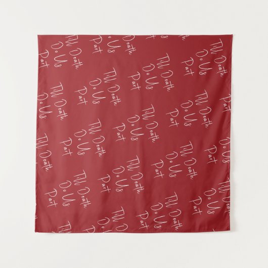 Tenture Till Death Do Us Part Squelette Script Mariage Rou (Devant (Horizontal))