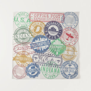 Tenture Timbres d'Indianapolis : Sceau de voyage.