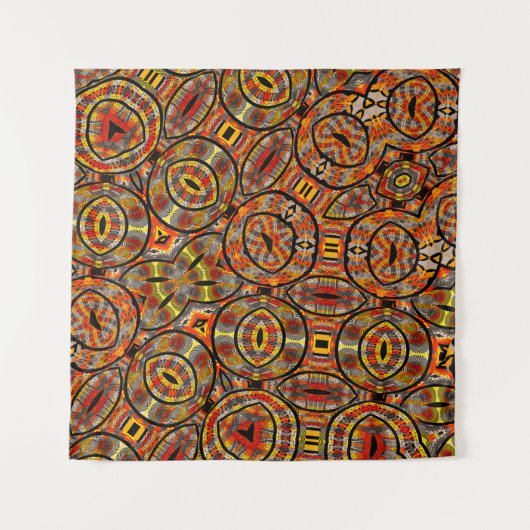 Tenture Tissu africain coloré - motif sans soucis, écoeura (Devant)