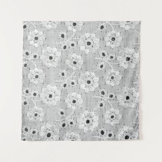 Tenture Tissu blanc texture dentelle fine avec élégance do (Devant (Horizontal))