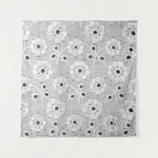 Tenture Tissu blanc texture dentelle fine avec élégance do (Devant)