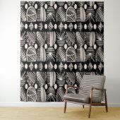 Tenture Tissu de moisissure tribale des Caraïbes : noir, b (En situation)