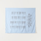 Tenture Tissu de plan de table de mariage bleu et marron (Devant (Horizontal))