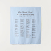 Tenture Tissu de plan de table de mariage bleu et marron (Devant)