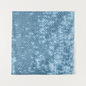 Tenture Tissu de séquence : Séquin bleu ciel. (Devant)