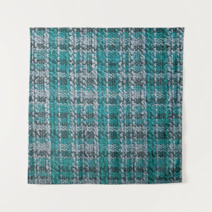 Tenture Tissu écossais turquoise, arrière - plan texturé.